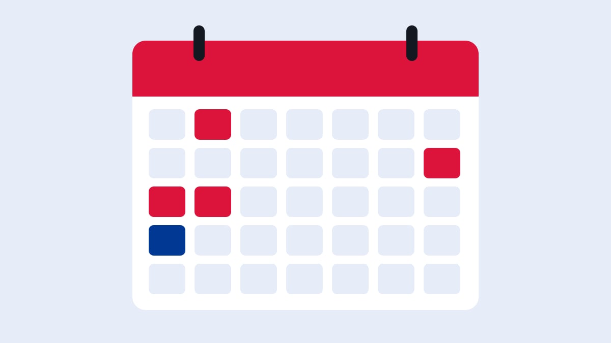 Illustration of a calendar with highlighted dates