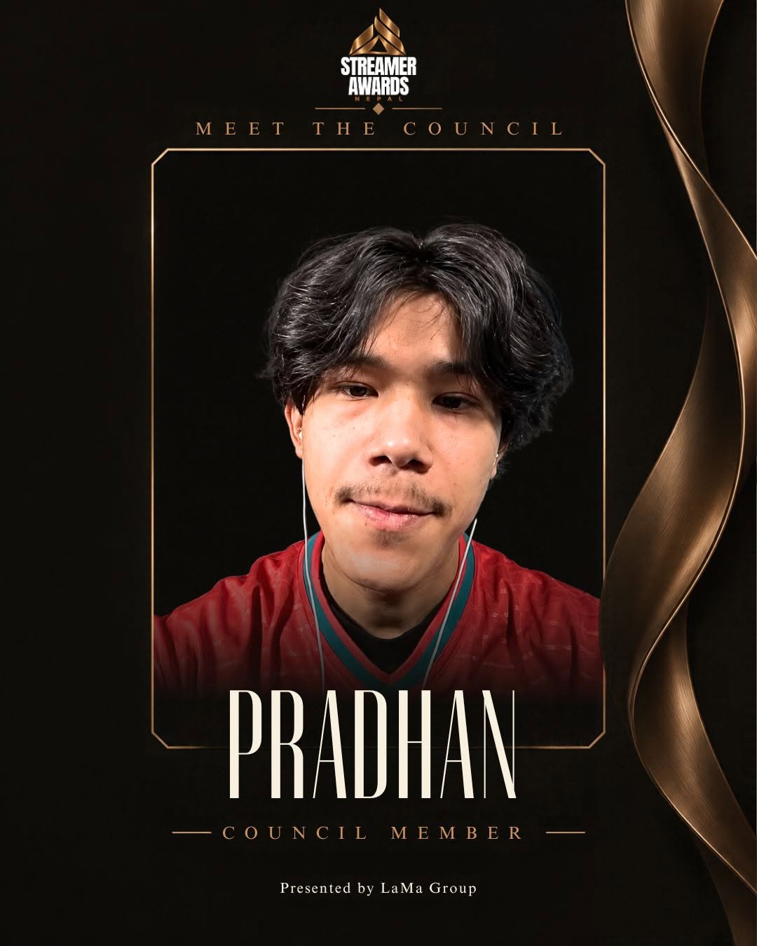 Pradhan, Streamer Awards Nepal council member
